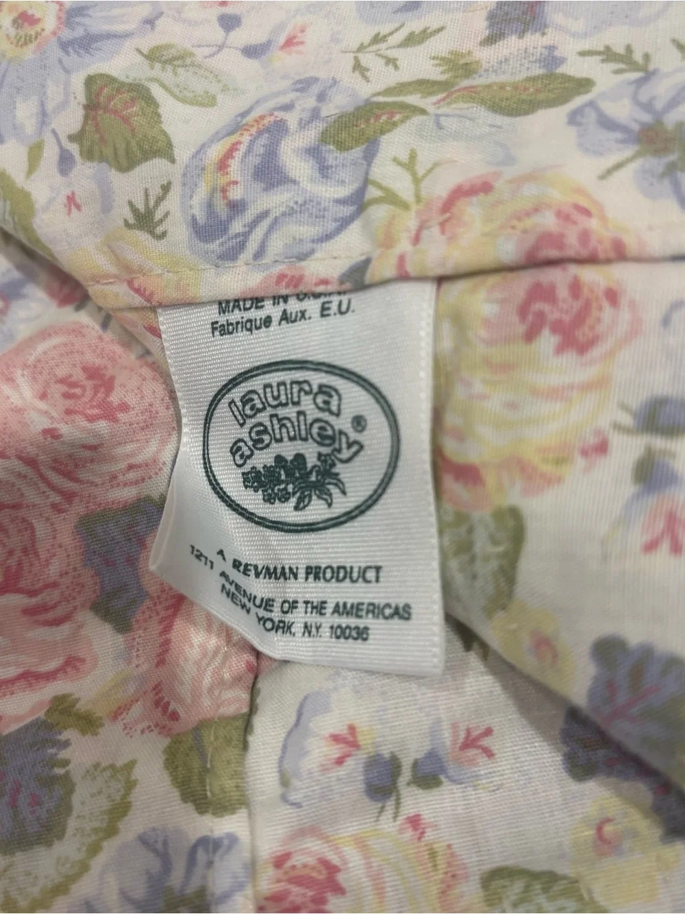 Vtg Laura Ashley Sycamore Quartet Floral Valance 18x83” Yellow Pink Cottagecore